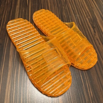 Bob Barker Orange Clear PVC Shower sandals Size L 9-10 Men Prison Jail Inmate