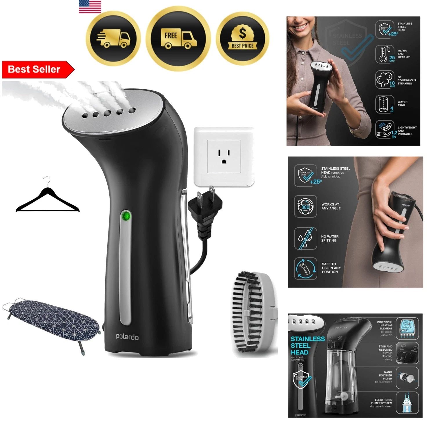 Travel Steamer Clothes Portable Handheld Fabric Wrinkle Remover 4OZ