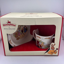 Royal Doulton Bunnykins 2 Piece Baby Set Ceramic Plate 2-Handle Mug New In Box
