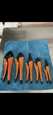 Grip On Locking Pliers Set. Epoxy Orange.