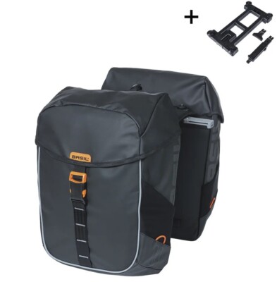Doppelte Fahrradtasche Basil Miles Tarpaulin MIK 34 Liter 13 x 25 x 37 cm - S...