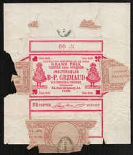 Enveloppe. Cartes à jouer. B.P. Grimaud n°99. Vers 1900. Whist. Paris