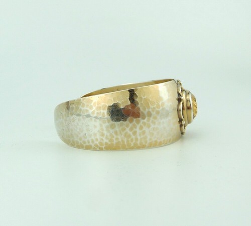 CARL WEISHAUPT (1802-1867) - ANTICO BRACCIALE ORO E CITRINO MARTELLATO 935 - Foto 5 di 6