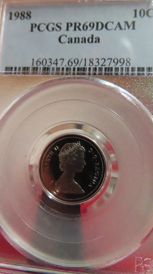Canada Canadian PCGS 1988 PR69 10 cents Total PCGS Population of FOUR - Image 2 of 4