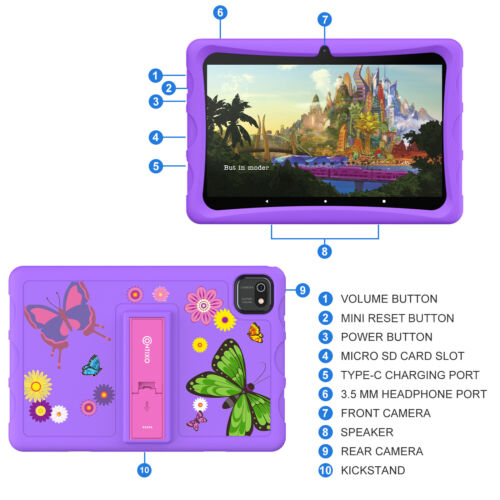 Contixo K103A 10" Inch Kids 64GB Android Tablet w/ Disney eBooks Wi-Fi Camera - Picture 22 of 36