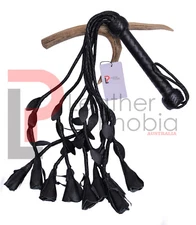 Genuine Cow Hide Leather Rose Flogger 9 Tails Heavy Duty Tails Fully Handmade