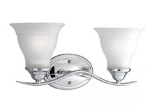 Trinity Collection 2-Light Polished Chrome Etched Glass Traditional Bath Vanity