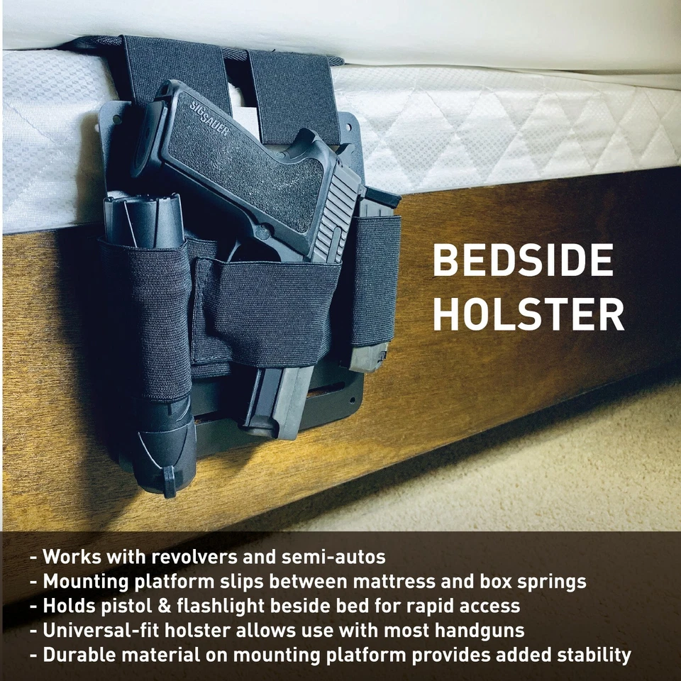 Tactical Bed Pistol Holster, Bedside Handgun Holster, Mattress Gun Holster - Image 3 of 4