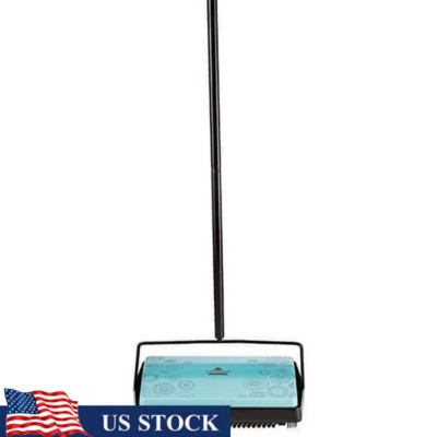 Manual Sweeper Carpet Floor Multi-Surface Clean Dirt Hair Debris Easy Empty New