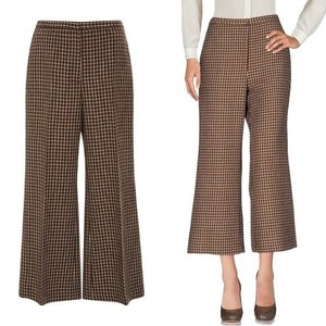 rosetta flare trousers plaid cropped brown getty tan pants