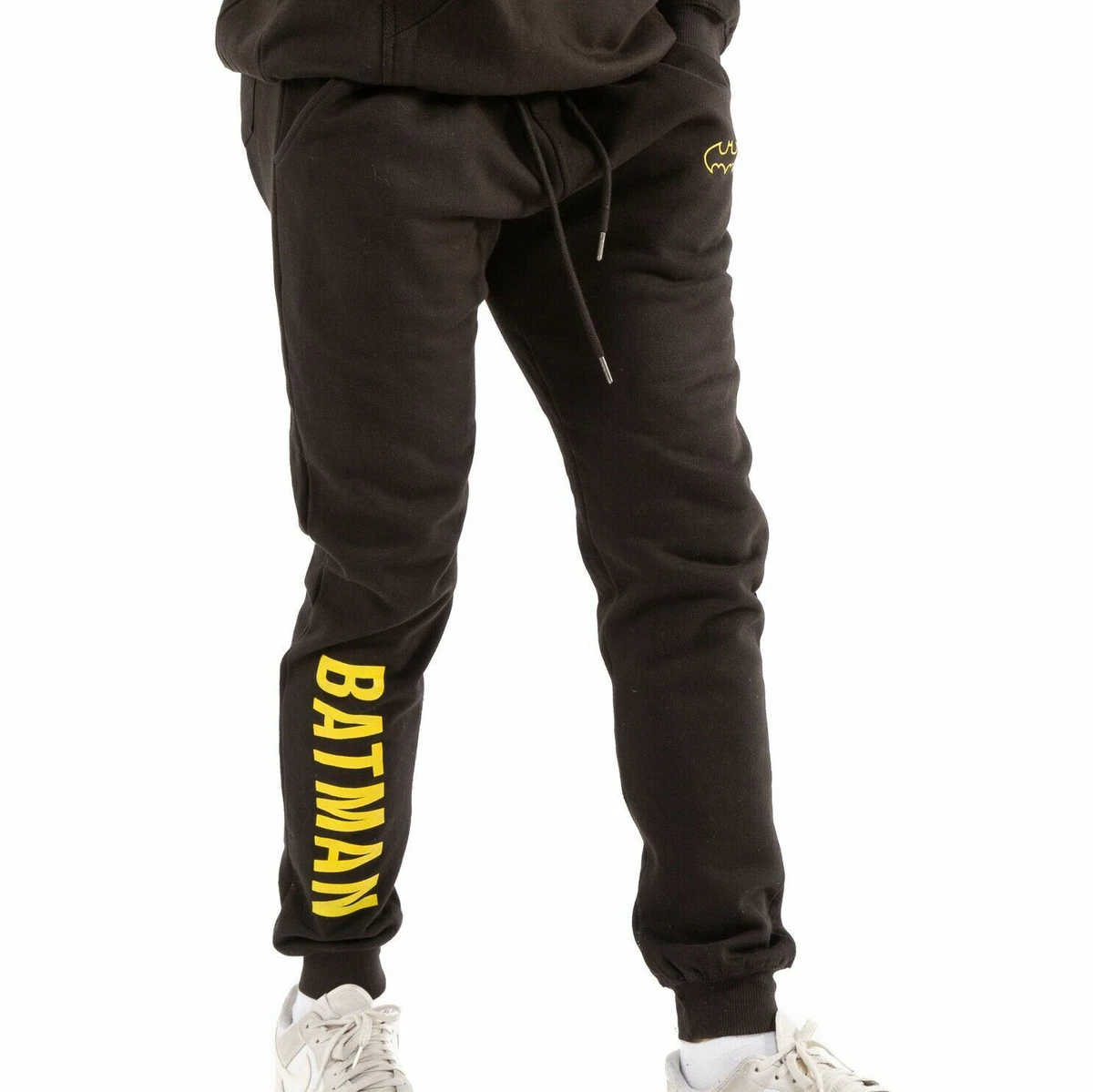 Official DC Comics Mens Batman Logo Outline Joggers Black Sizes S XXL