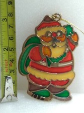 Vintage Christmas Ornament 1986 Glass Metal Santa Claus