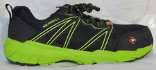 MERRELL MEN'S WORK SNEAKER 8 M BLACK LIME FULLBENCH SUPERLITE AT CARBON TOE NIB