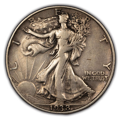 1938-D 50c Walking Liberty Silver Half Dollar - XF Key Date - SKU