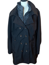 Sebby Water Resistance Windproof Hooded Layered Double Breasted Coat Jacket 3x