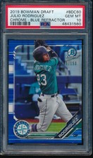 PSA 10 JULIO RODRIGUEZ 2019 Bowman Chrome Draft BLUE REFRACTOR #/150 RC GEM MINT