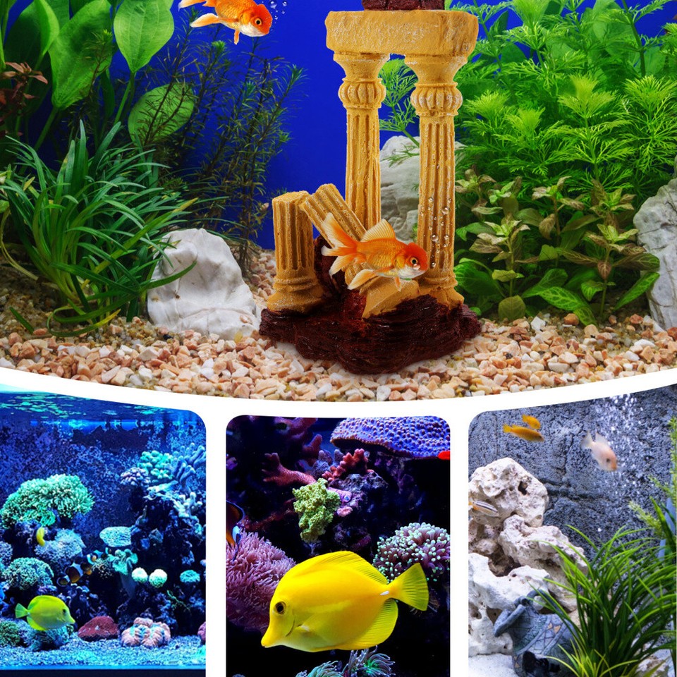 Roman Ruin Fish Tank Aquarium Landscaping Column Decoration Accessory