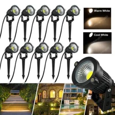 10X 12V 5W LED Landscape Spotlight Low Voltage 3000K/6000K Outdoor Pathway Light
