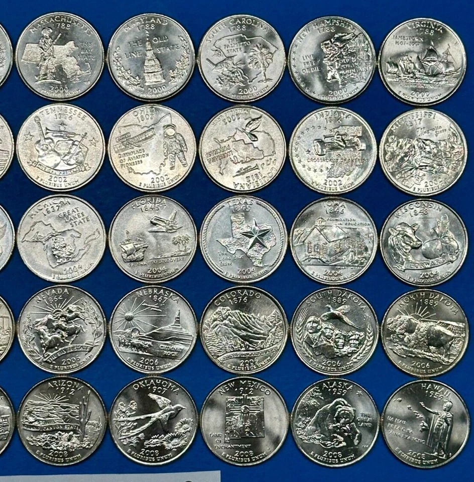 Complete State Quarter Set of 50 BRILLIANT UNCIRCULATED Coins ~ ALL DENVER MINT - Image 4 of 4
