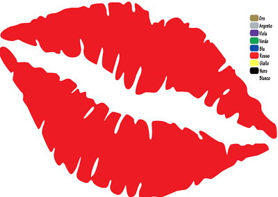Lot De 2 Stickers Lèvres Kiss - Vinyle Permanent, Pour Casque Moto/voiture