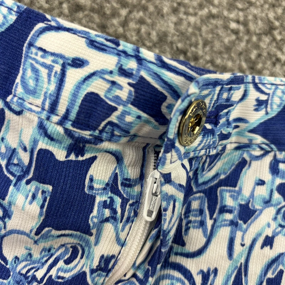 Tommy Bahama Shorts Girls 12 Blue White Elephant Floral Print Bottoms Cotton - Image 4 of 4