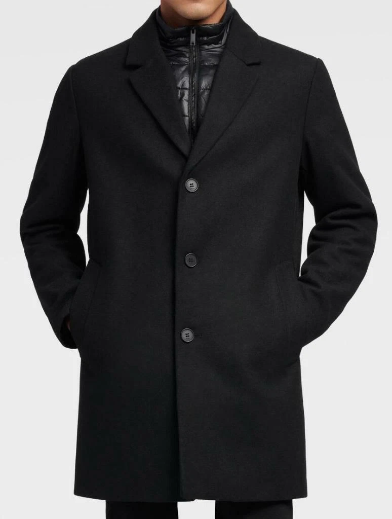 Dkny black cheap wool coat