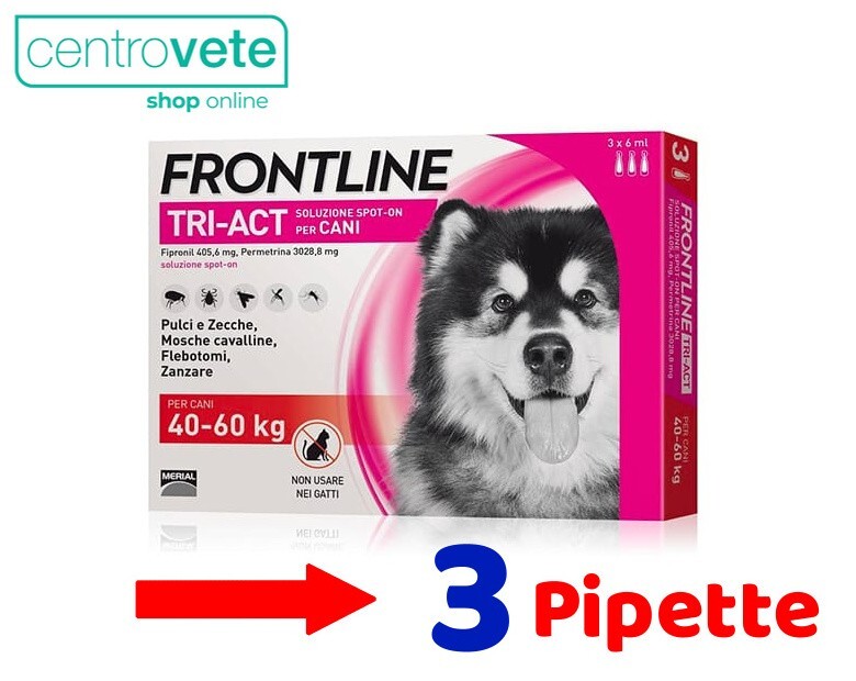 Frontline TRIACT 40 / 60 Kg - 3 Pipette ⇢ Antiparassitario Spot...