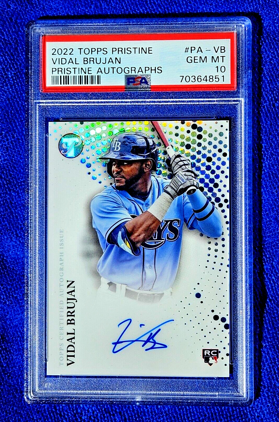 2022 Vidal Brujan Topps Pristine Rookie Auto Refractor RC PSA 10 Gem Mint #PA-VB