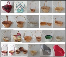BASKET Easter-Spring-Valentine's Day Bamboo-Felt-Ratan-Wicker-Willow VINTAGE