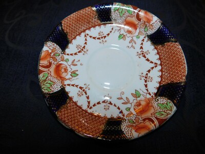 PAAR ANTIKE HANDBEMALTE IMARI UNTERTASSEN WELLINGTON PORZELLAN J H COPE KOBALT ROSTRAND