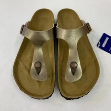 Birkenstock New w/ Box Gizeh Graceful Taupe Birko Flor Regular - Select Size