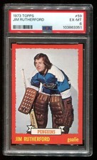 1973 Topps #59 Jim Rutherford PSA 6 EX-MT Penguins~(PL)