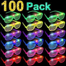 100 Pack Glow Sticks Glasses Bulk Party Pack, Light up Glasses Bulk,Glow in the