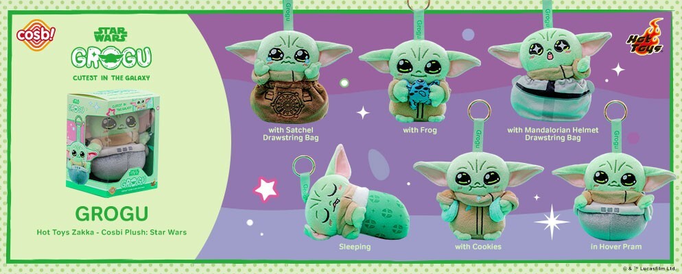 HOT TOYS STAR WARS GROGU Cosbi Plush Keychain Doll Set 6