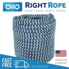 3/4" x 150' Strongest Arborist Bull Rope Tree Rigging Double Carrier Braided