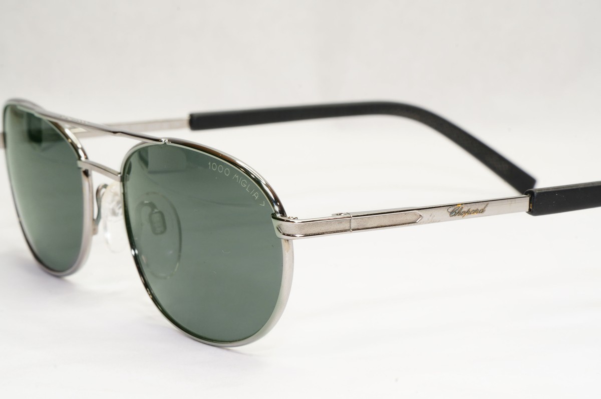 Chopard Sunglasses 1996 Vintage 1000 Miglia Silver Grey Oval C805 