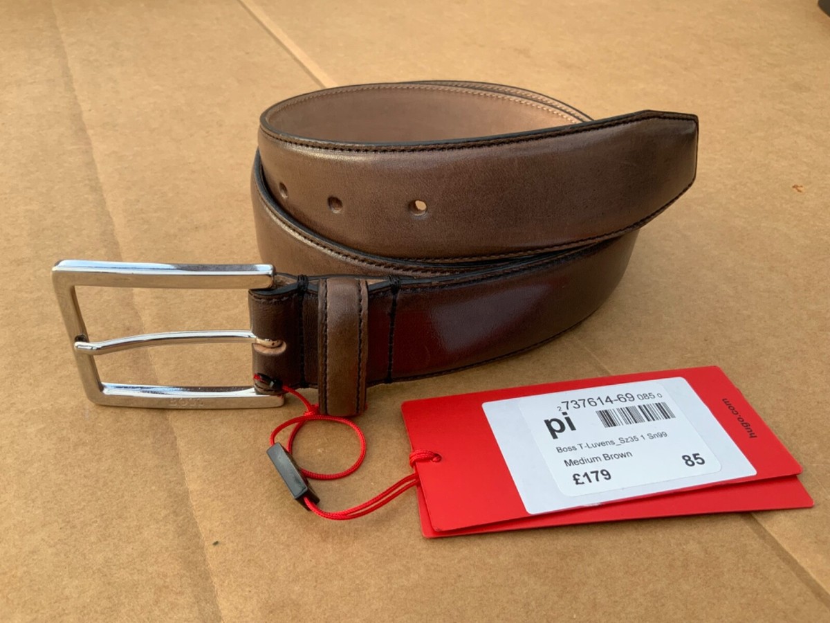 Hugo Boss Brown Leather Belt 85-32 Hugo Boss Sander Belt – CASTELLOSTORE main image 4