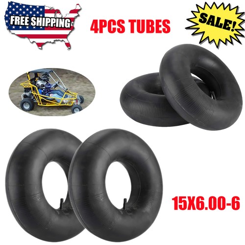 4 PCS 15X6.006 Tire Inner Tubes TR13 Valve for Lawn Mower ATVs Go