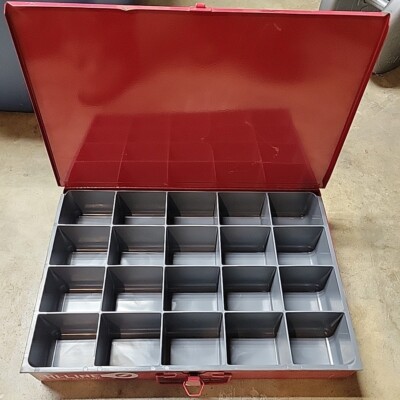 CLASSIC Metal 20 Compartment Small Parts Storage Box 20 Compartments 18''×12''×3''
