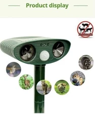 Ultrasonic Animal Repellant Cat Dog Repellant Solar Powered Rechargeable