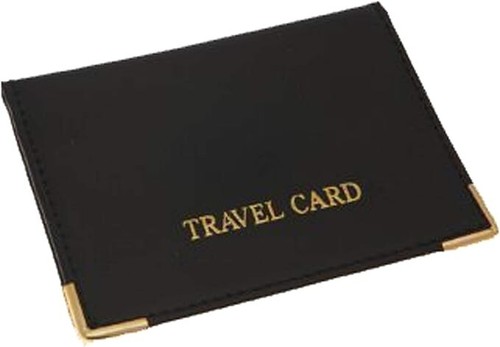 New Black PU Leather Travel Bus Rail Pass Card Holder Oyster Cover Case Wallet - Picture 3 of 4