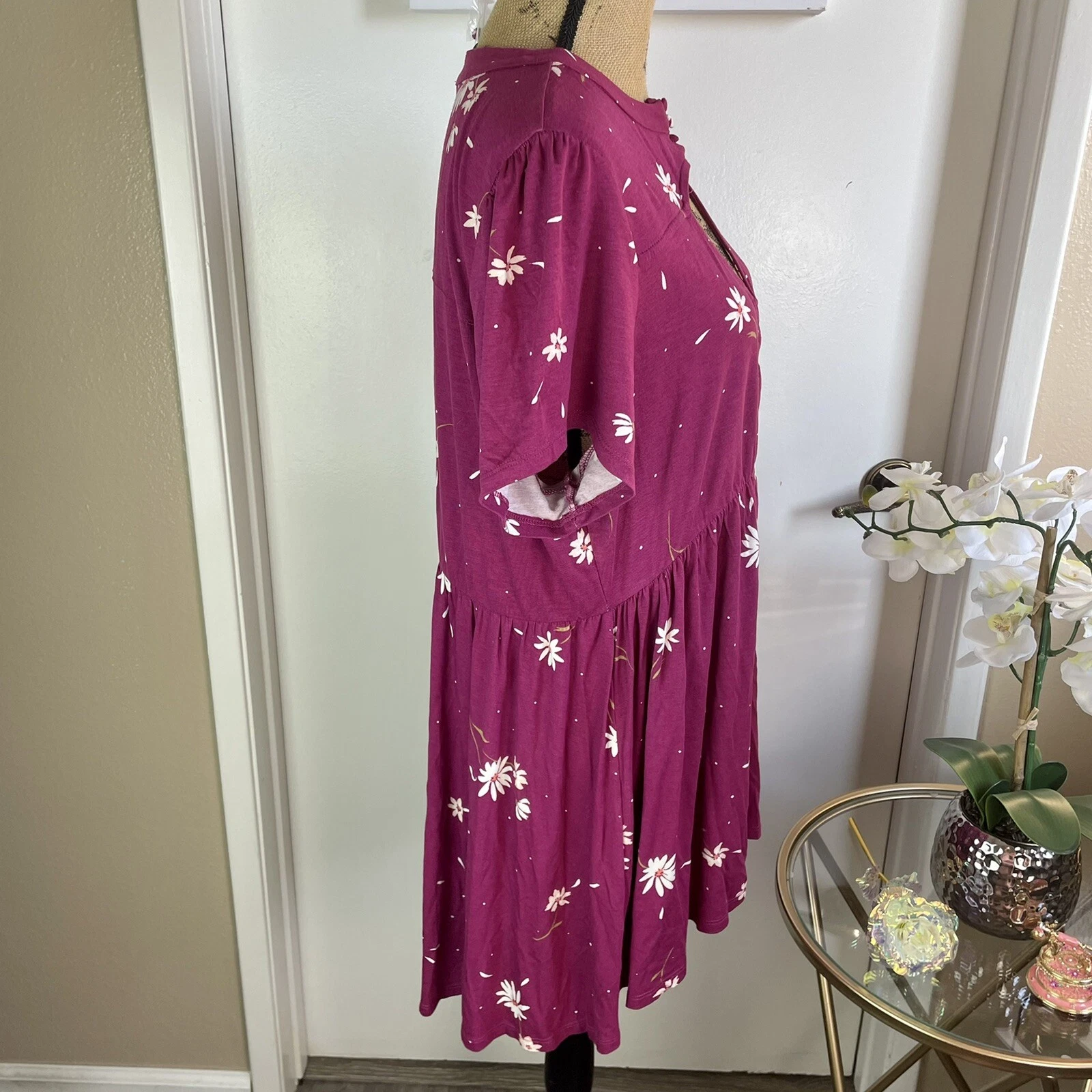 PALM ANGELS Abito da donna TORRID taglie forti 1X rosa caldo lavorato a maglia midi estate primavera