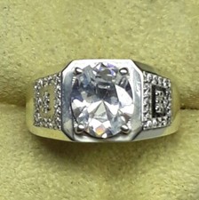 Natural Cubic Zircon Rings Antique Ring Zirconia Center Engagement Ring