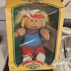 Cabbage Patch Kids 1985 Blonde Curly Hair Blue Eyes 16" Doll Original Box