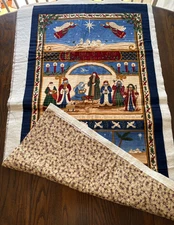 Christmas Nativity Wall Quilt Lap A Child is Born Deb Strain Lined Backed Luke 2