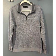 Under Armour Men's Loose ColdGear Quarter Zip Pullover Heathered Gray Medium