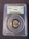 1943-s - Mercury Dime - PCGS MS66 OGH- Superb gem BU - Beautiful Toning!