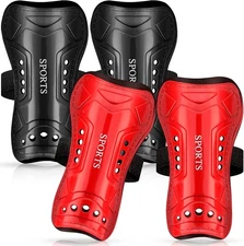 2 Pairs Soccer Shin Guards for Youth & Adults, Protective Football Shin Pads