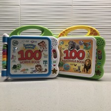 2 LeapFrog Learning 100 Words and 100 Animals Books Educational Toys