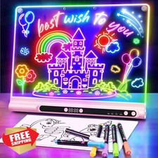 16" LED Drawing Board Rechargeable 9 Color Modes Glow Pad Sketch Gift